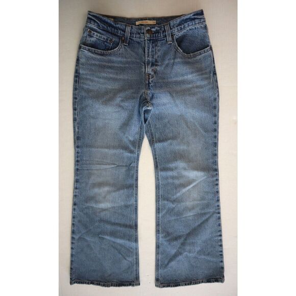 Levi's Women's Sz 27 x 30 Medium Wash Middy Ankle Flare Stretch Denim Jeans - Picture 1 of 9